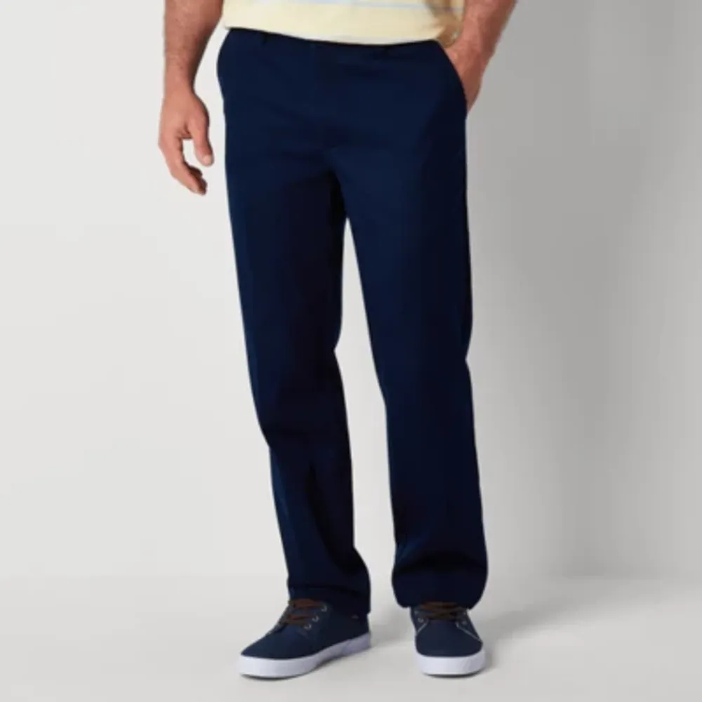 St. John's Bay Universal Wrinkle Free Easy Care Mens Straight Classic Fit Flat Front Pant