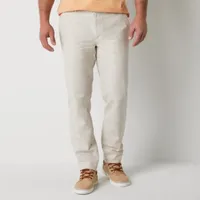St. John's Bay Chambray Mens Straight Slim Fit Flat Front Pant