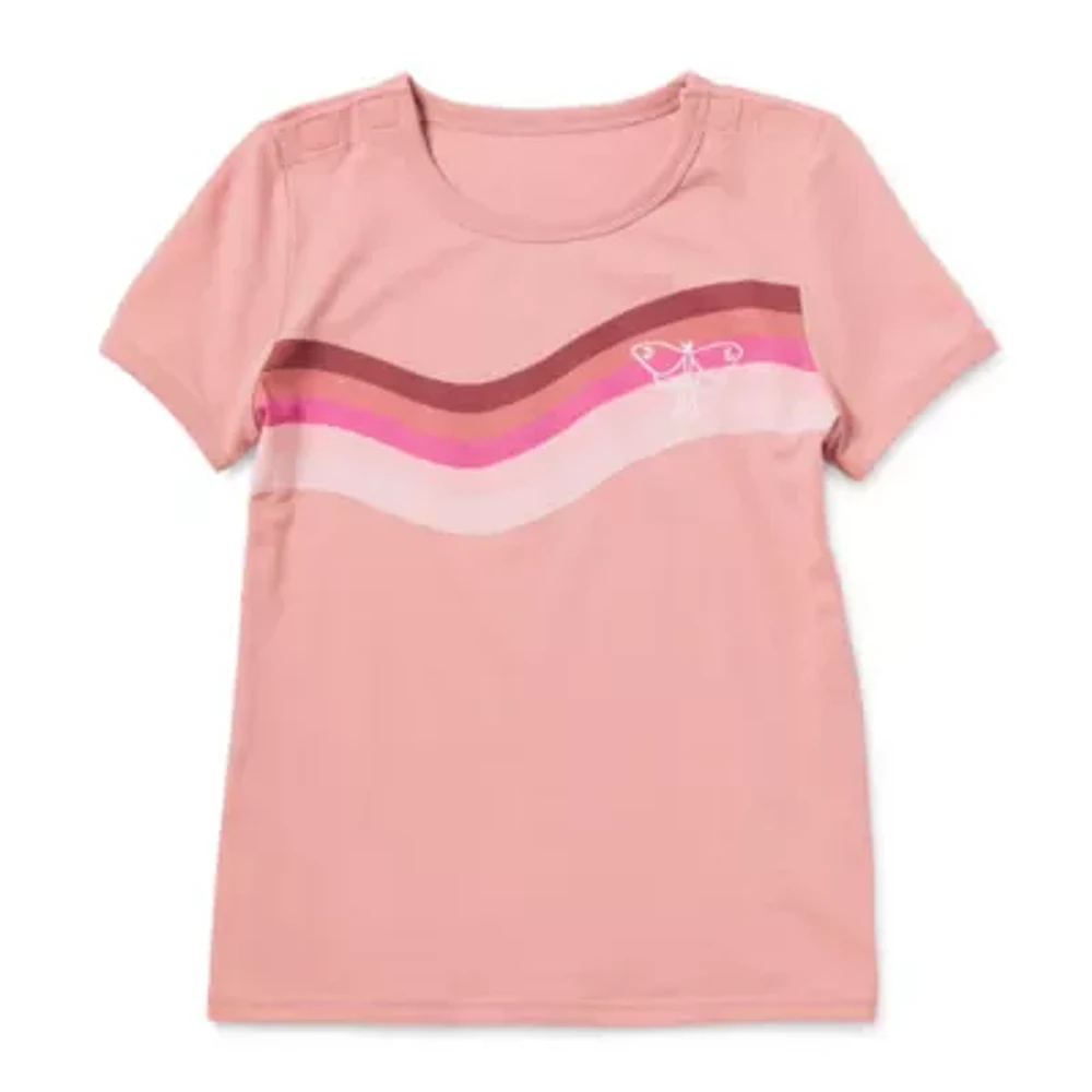 Thereabouts Little & Big Kid Girls Sensory Friendly Round Neck Short Sleeve Adaptive Regular Fit Graphic T-Shirt