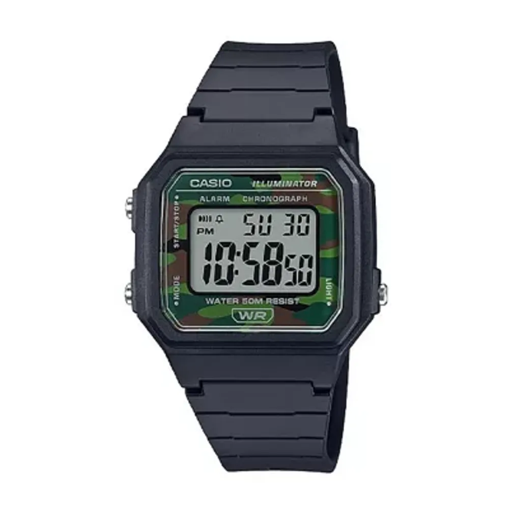 Casio Mens Digital Black Strap Watch W217h-3bvos