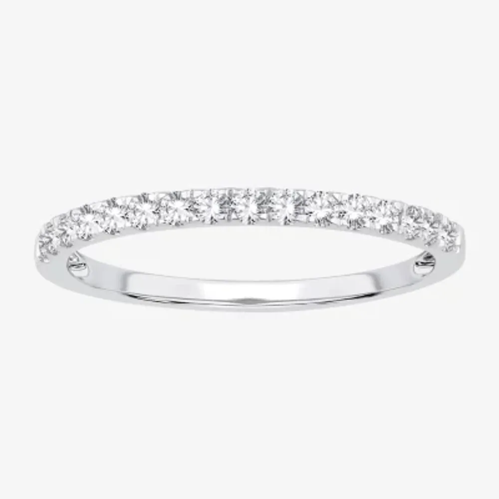 (H-I / Si1-Si2) Womens 1/4 CT. T.W. Lab Grown White Diamond 10K Gold Wedding Band