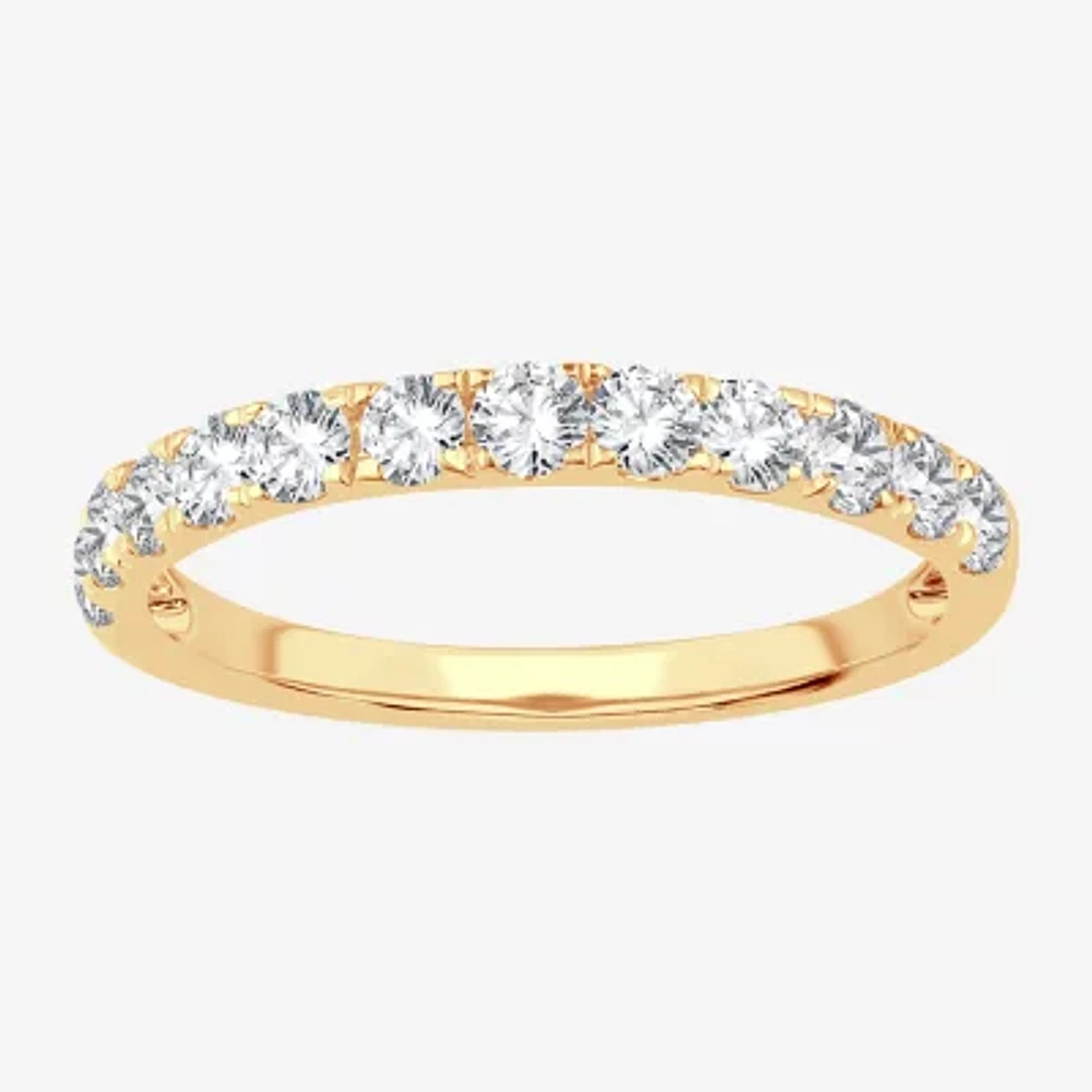 H-I / Si1-Si2) Womens 2MM / CT. T.W. Lab Grown White Diamond 10K Gold Wedding Band