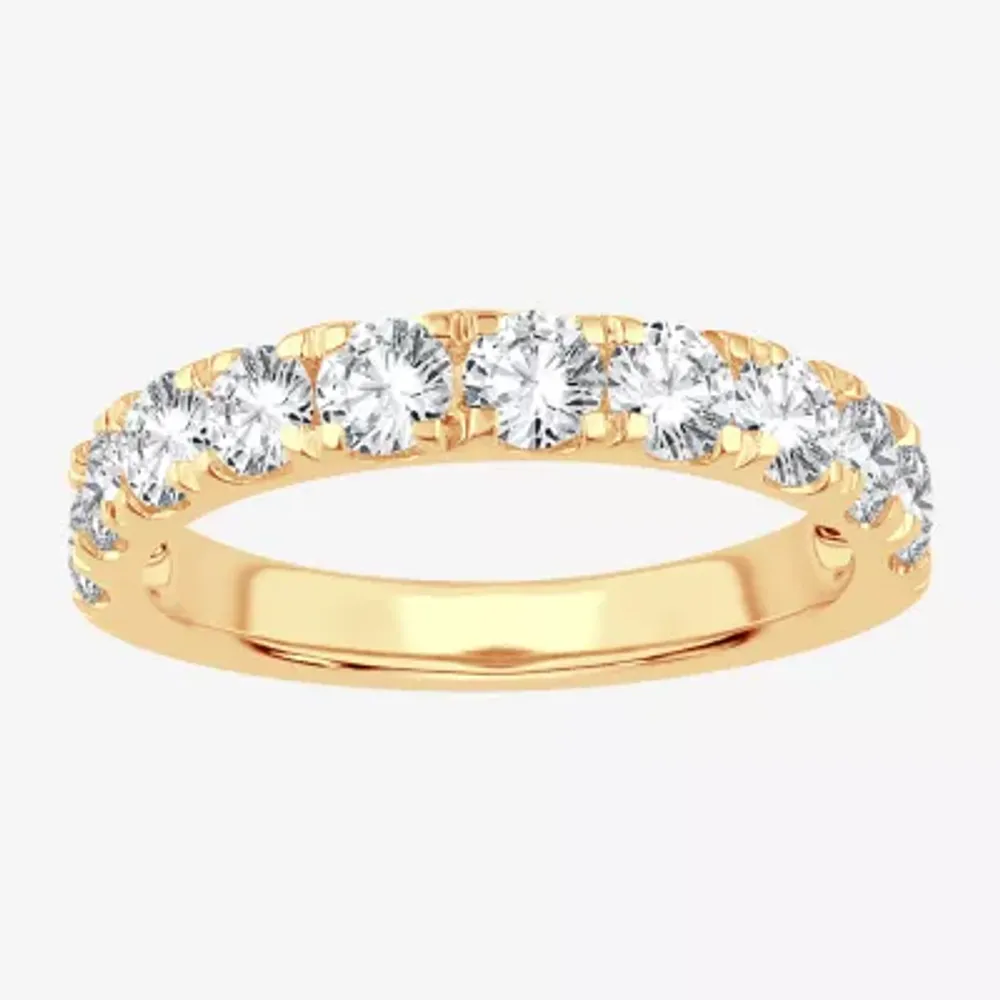 (H-I / Si1-Si2) Womens 1 1/2 CT. T.W. Lab Grown White Diamond 14K Gold Wedding Band