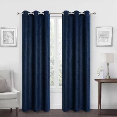 Regal Home Diamond Embossed Grommet Top Energy Saving Blackout Set of 2 Curtain Panel