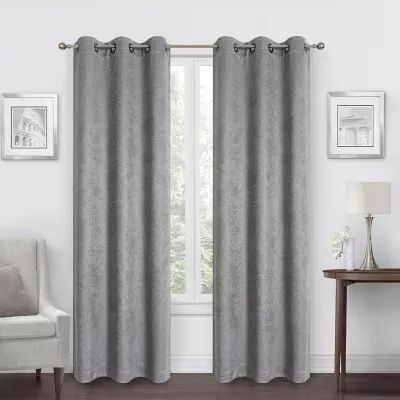 Regal Home Diamond Embossed Grommet Top Energy Saving Blackout Set of 2 Curtain Panel