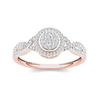 3/ CT.T.W. Natural Diamond 10K Rose Gold Engagement Ring