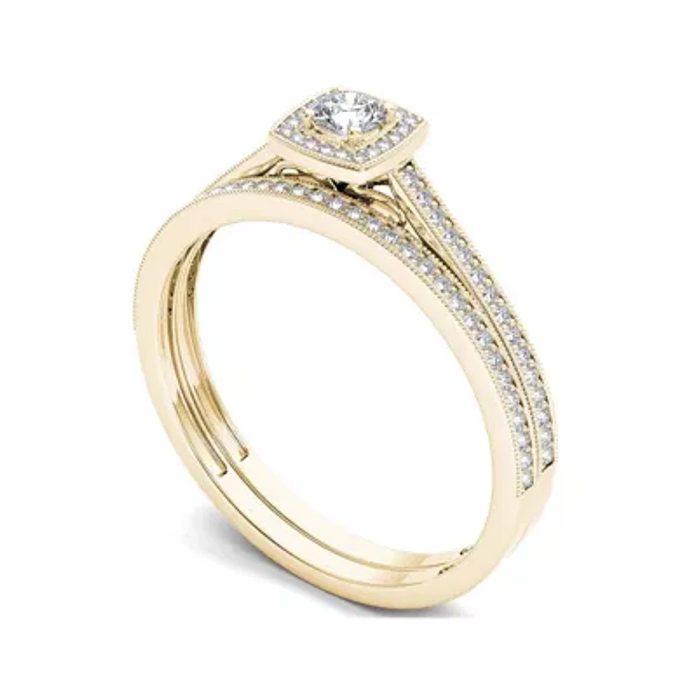 1/3 CT.T.W. Natural Diamond 10K Yellow Gold Bridal Set