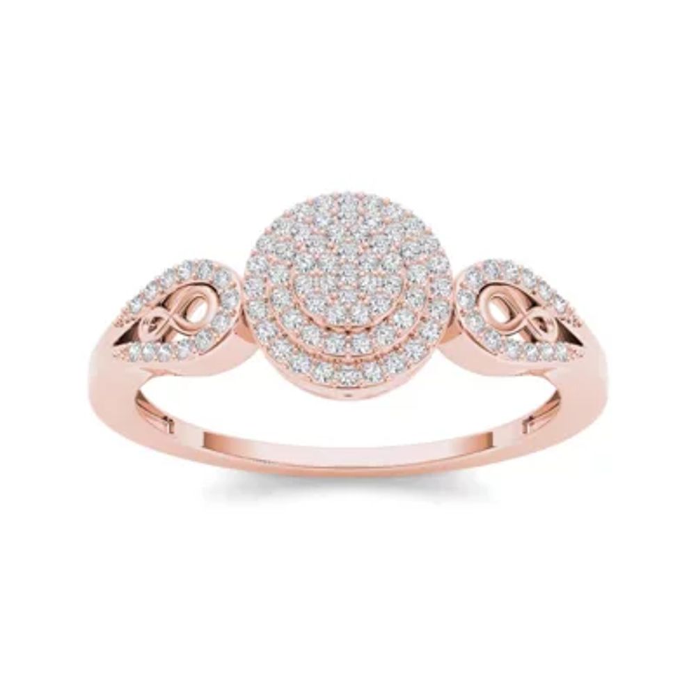 1/5 CT.T.W. Natural Diamond 10K Rose Gold Infinity Engagement Ring
