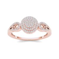1/5 CT.T.W. Natural Diamond 10K Rose Gold Infinity Engagement Ring