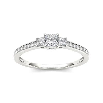 1/2 CT.T.W. Natural Diamond 14K White Gold 3-Stone Engagement Ring