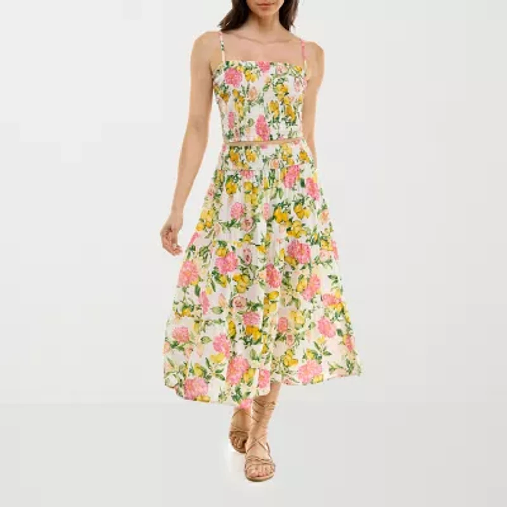 City Triangle Womens Midi Floral Juniors Dress Set
