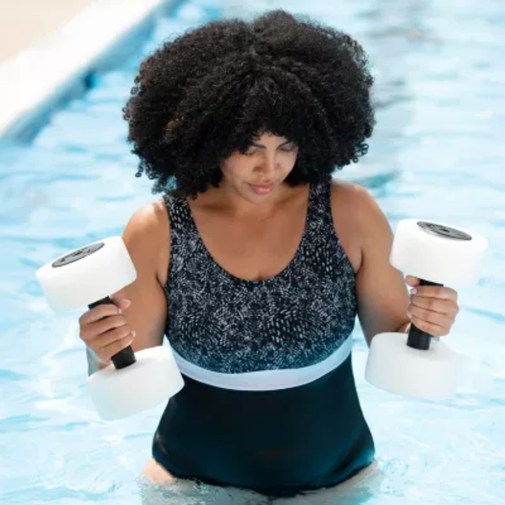 Dolfin Womens Easy-on + Easy-off Striped One Piece Swimsuit