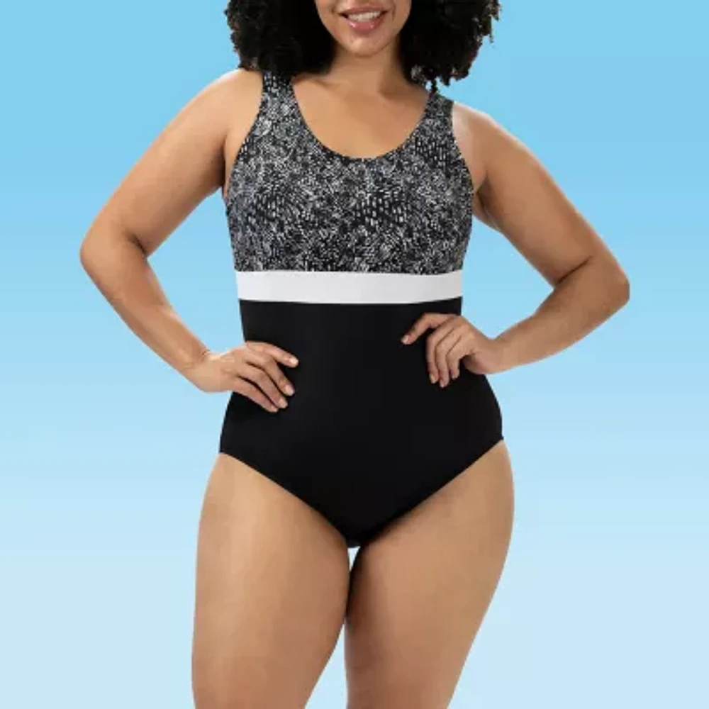 Dolfin Striped One Piece Swimsuit
