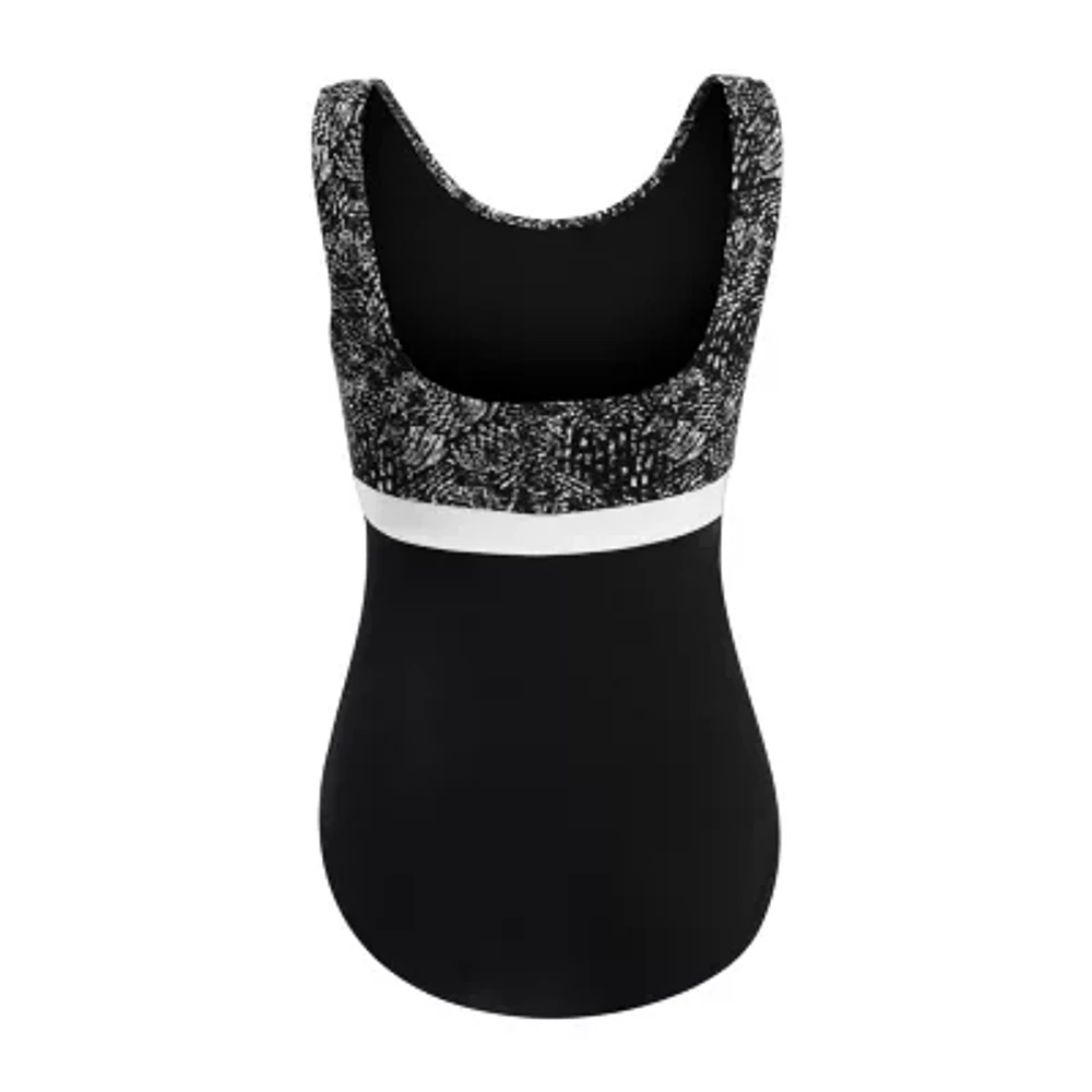 Dolfin Womens Easy-on + Easy-off Striped One Piece Swimsuit