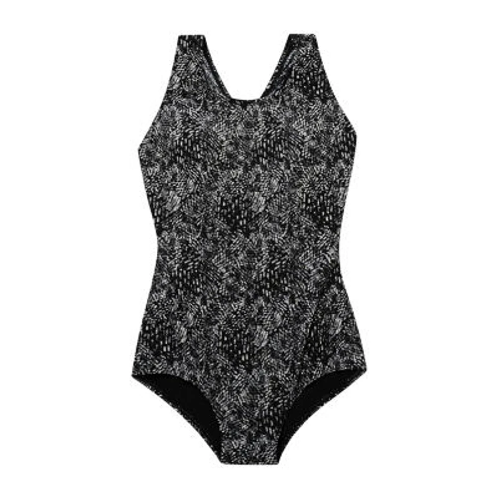 Dolfin Womens Easy-on + Easy-off Striped One Piece Swimsuit