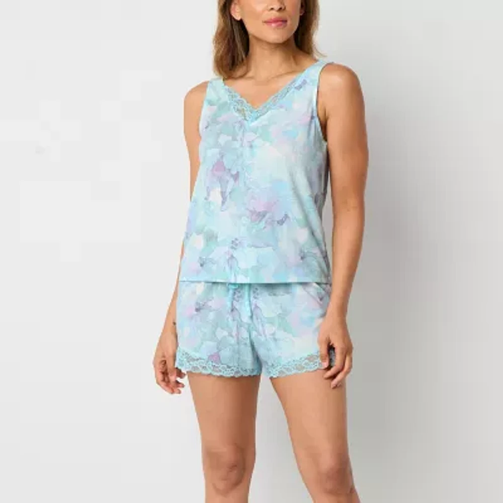 Ambrielle Womens V-Neck Sleeveless 2-pc. Pajama Sets