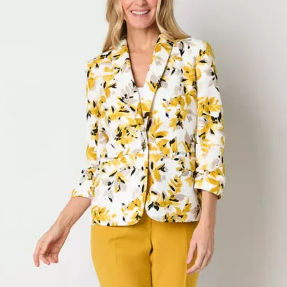 Black Label by Evan-Picone Textured Womens Classic Fit Suit Jacket