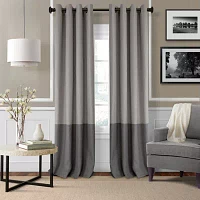 Elrene Home Fashions Braiden Color Block Grommet Top Blackout Single Curtain Panel
