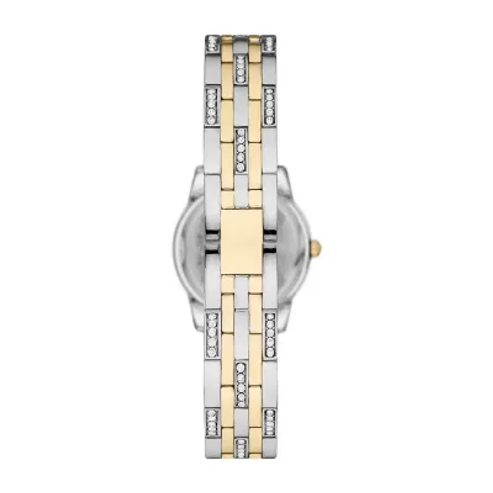 Geneva Womens Crystal Accent Two Tone Bracelet Watch Fmdjm220