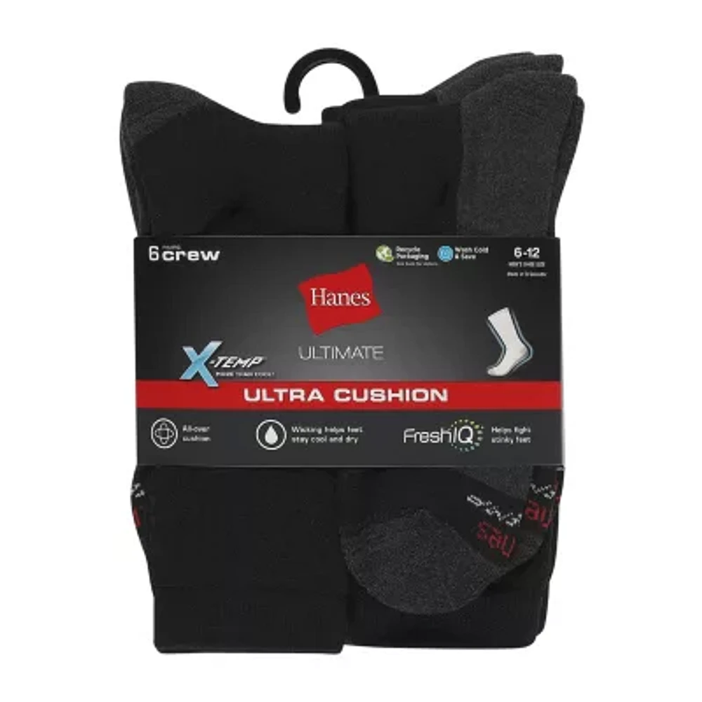 Hanes Ultimate Mens 6 Pair Crew Socks