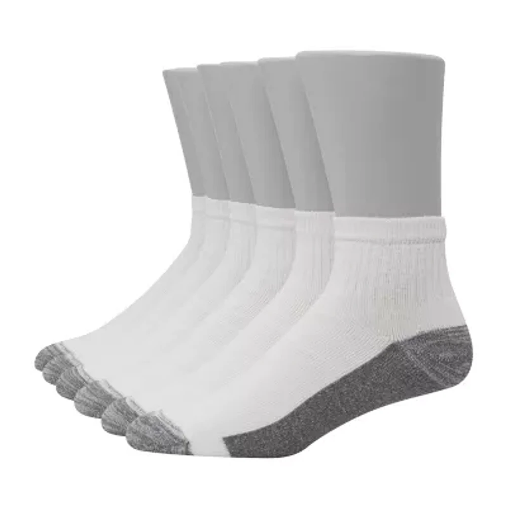Hanes Ultimate Mens Multi-Pack 6 Pair Quarter Ankle Socks