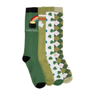 Muk Luks Womens Multi-Pack 4 Pair Over the Calf Socks
