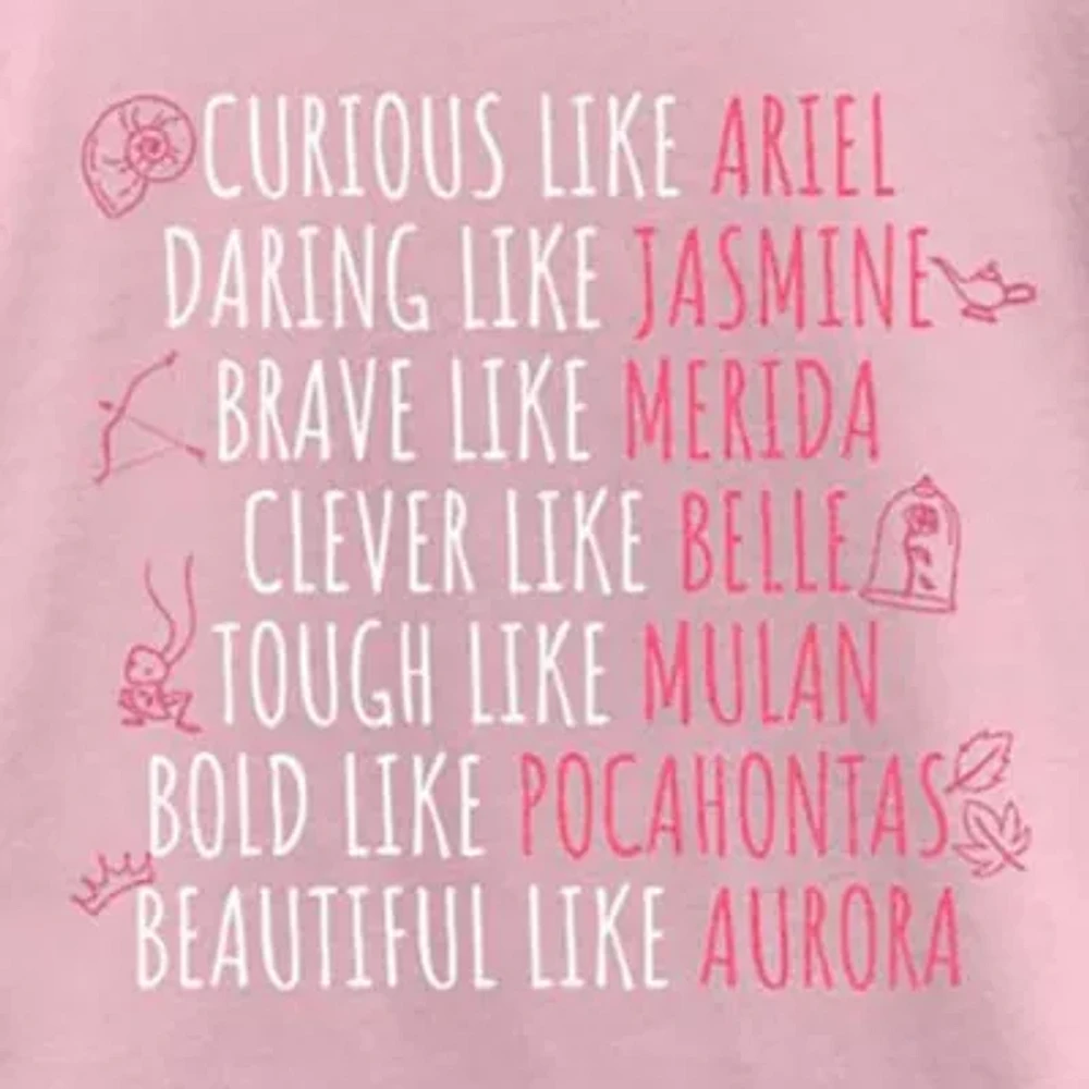 Disney Little & Big Kid Girls Crew Neck Short Sleeve Regular Fit Princess Graphic T-Shirt