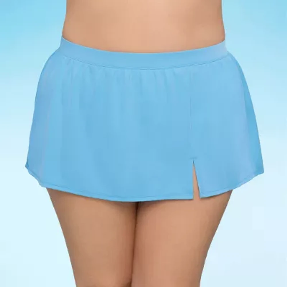 Sonnet Shores Womens Comfort Waistband Plus Swim Skirt