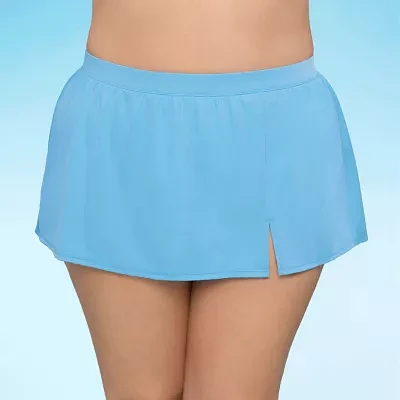 Sonnet Shores Womens Comfort Waistband Plus Swim Skirt