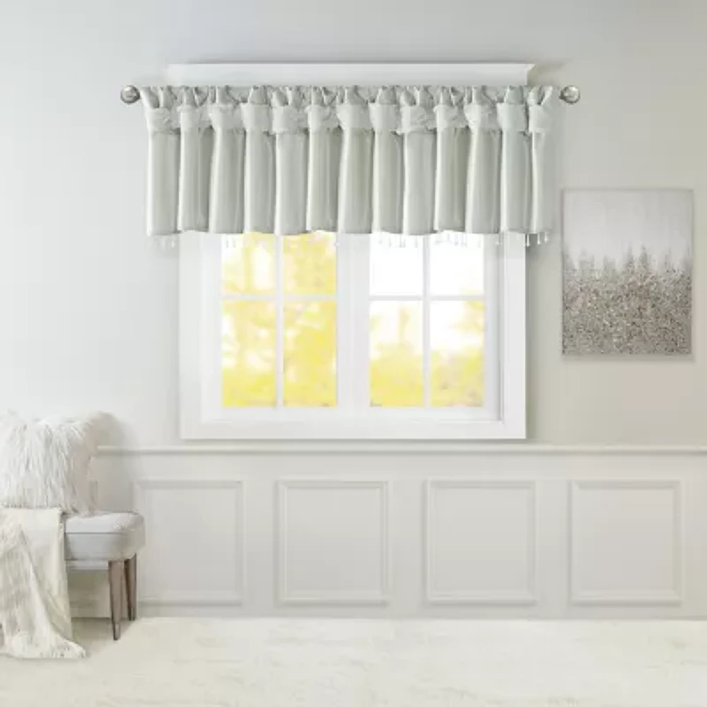 Madison Park Natalie 50"W X 26"L Lightweight Twisted Tab Top Tailored Valance