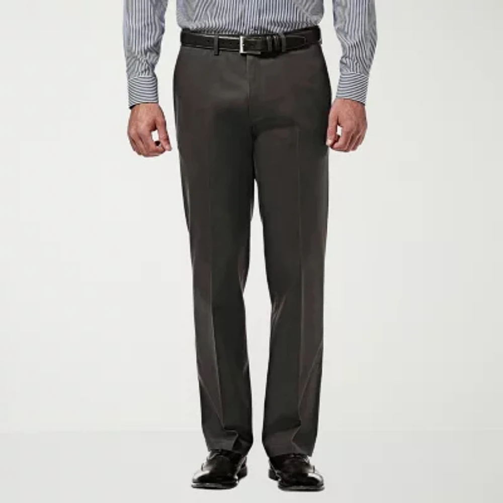 Haggar Premium No Iron Khaki Mens Straight Fit Flat Front Pant