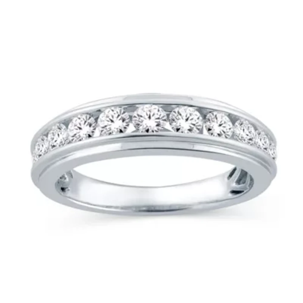 Womens 2MM 1 CT. T.W. Natural White Diamond 14K Gold Wedding Band