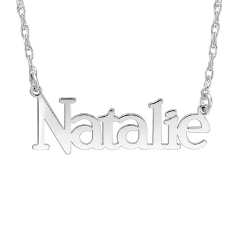Personalized Womens Sterling Silver Pendant Necklace