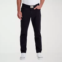 Haggar The Active Series City Flex 5 Pocket Cotton Traveler Mens Comfort Waistband Straight Fit Flat Front Pant