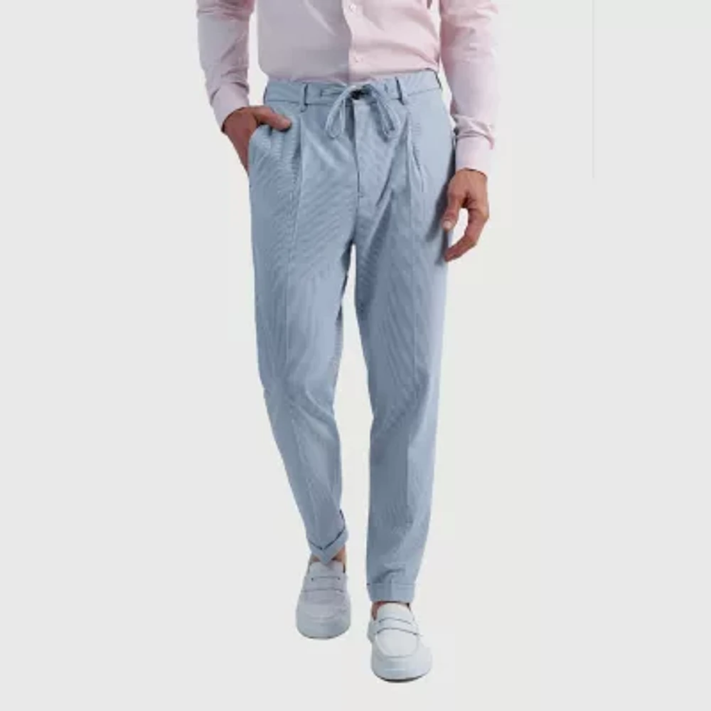 Haggar JMH Seersucker Mens Slim Fit Pleated Front Dress Pant