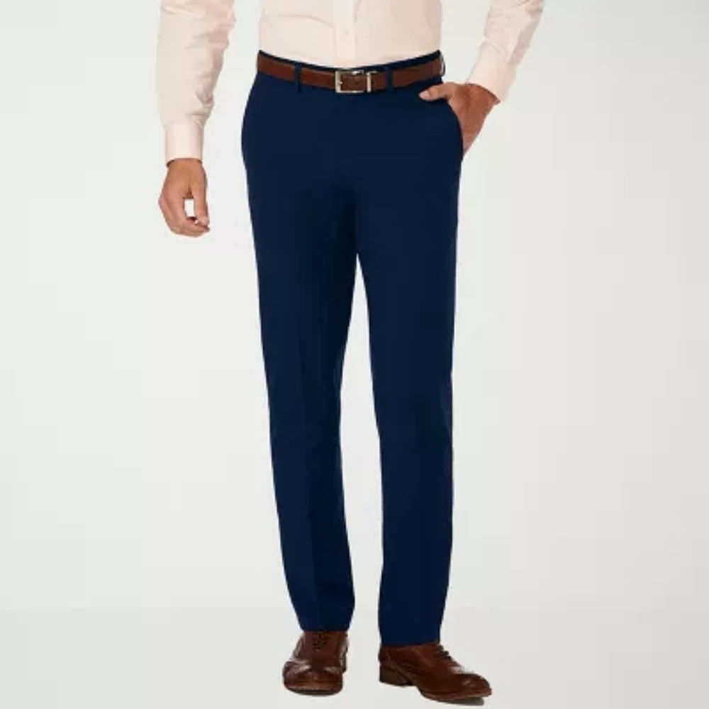Haggar JMH Premium Mens Comfort Waistband Tapered Slim Fit Flat Front Pant