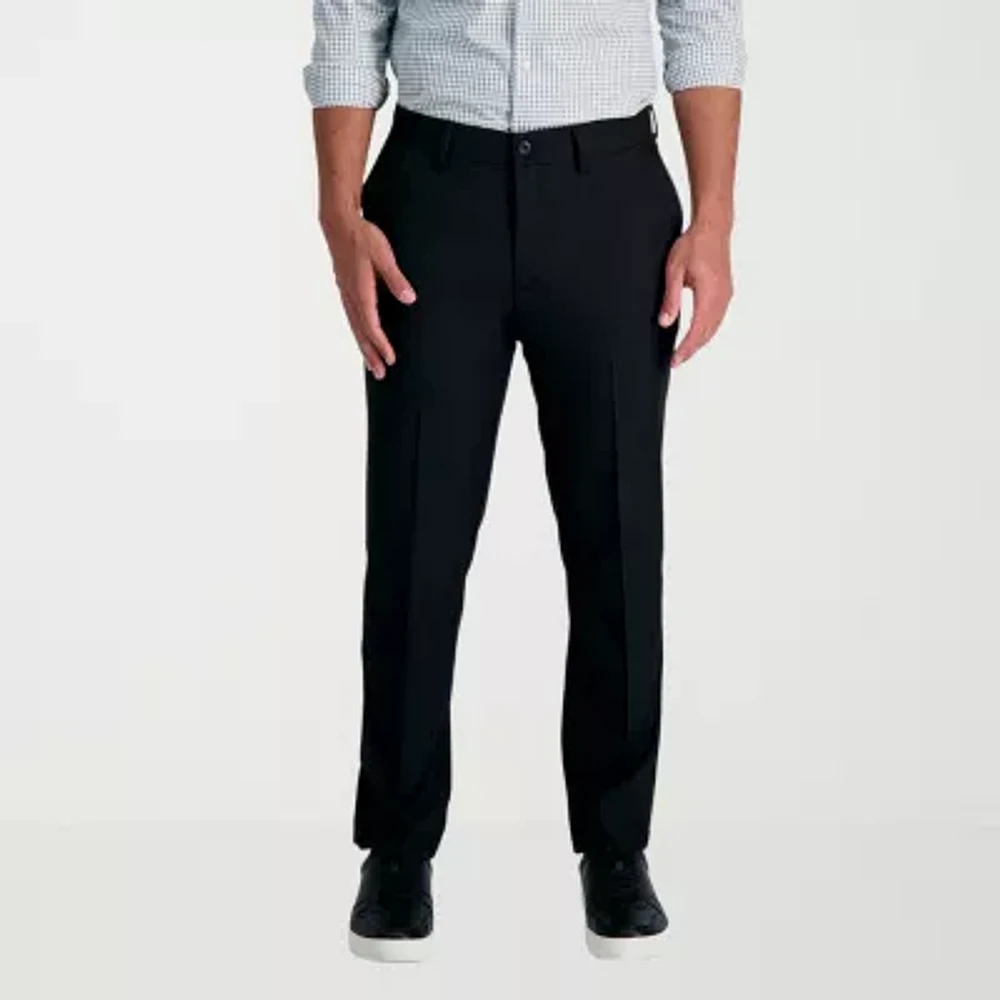 Haggar Cool 18 Pro Mens Comfort Waistband Slim Fit Flat Front Pant