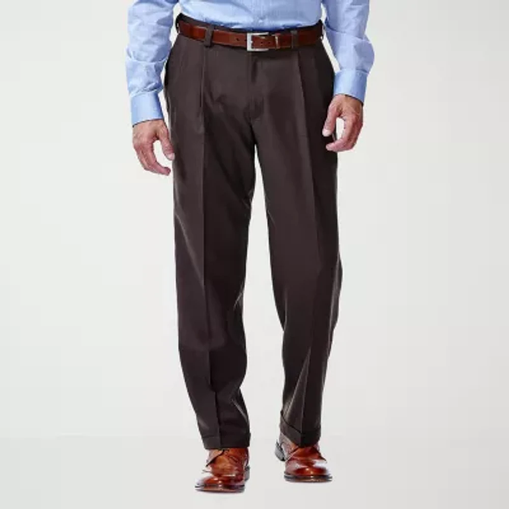 Haggar E-CLO Stria Mens Classic Fit Pleated Pant