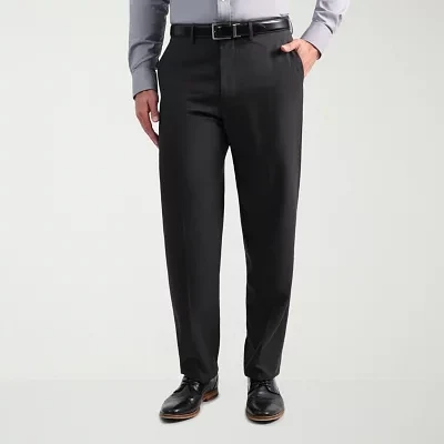 Haggar Smart Wash With Repreve Houndstooth Mens Stretch Fabric Classic Fit Flat Front Suit Pant