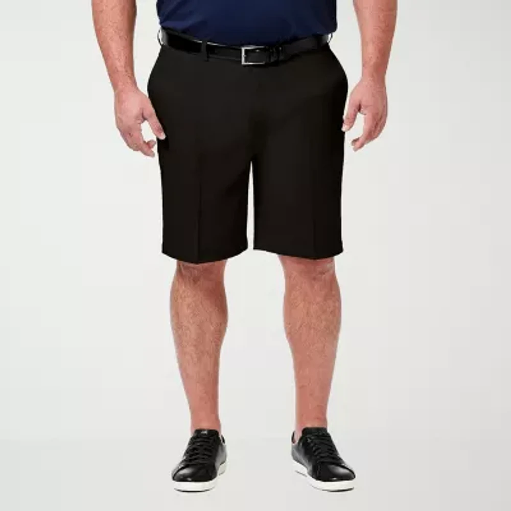 Haggar Expandable Waist Mens 9 1/2" Big and Tall Stretch Fabric Moisture Wicking Quick Dry Chino Short