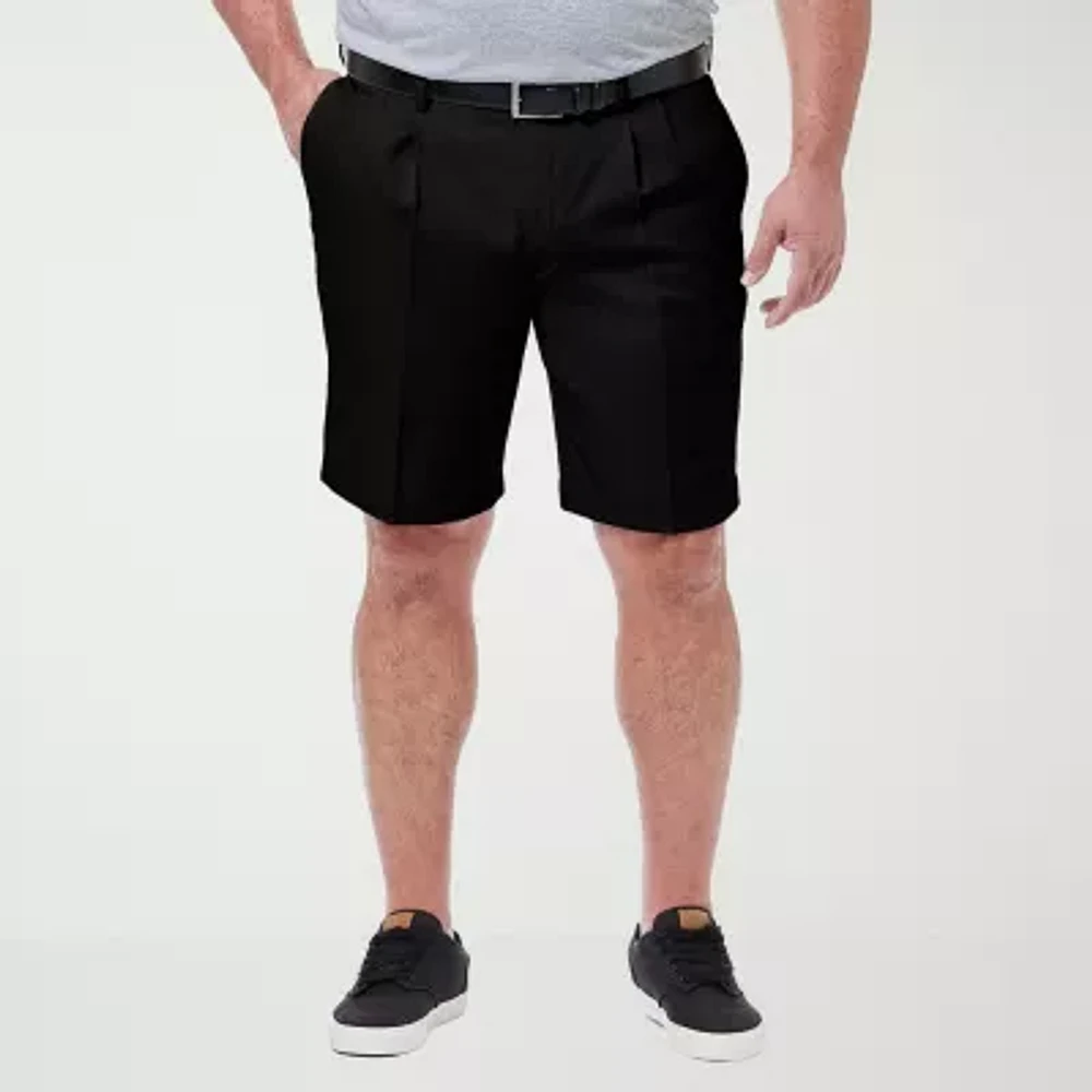 Haggar Expandable Waist Mens 9 1/2" Big and Tall Stretch Fabric Moisture Wicking Quick Dry Chino Short