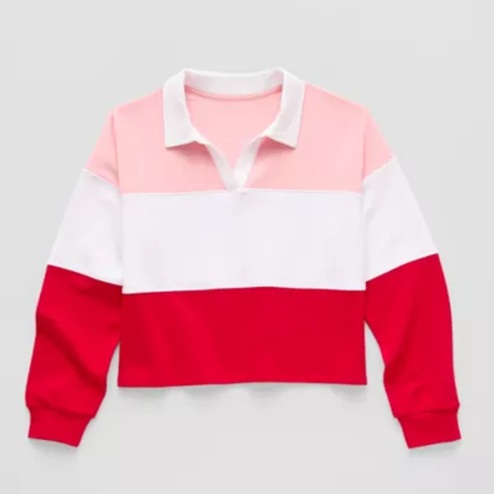 Xersion Super Soft Little & Big Kid Girls Fleece Long Sleeve Sweatshirt