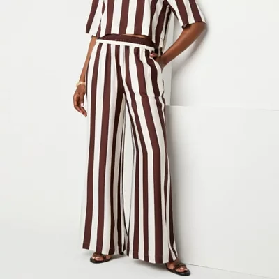 Worthington Womens Wide Leg Pull-On Pant