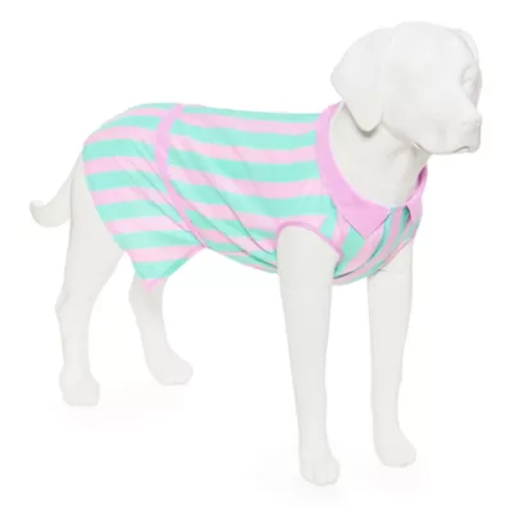 Paw & Tail Pink And Blue Striped Dog Dress