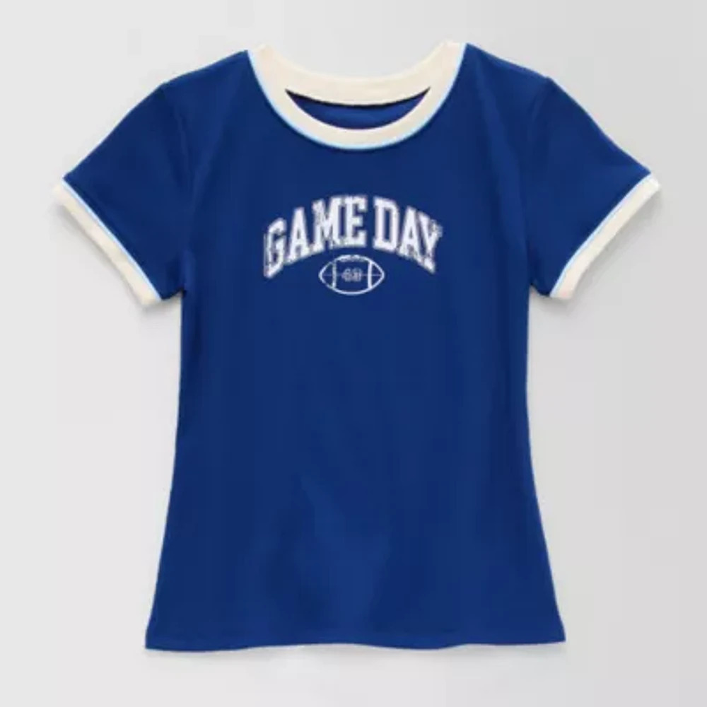 Thereabouts Little & Big Kid Girls Round Neck Short Sleeve Graphic T-Shirt