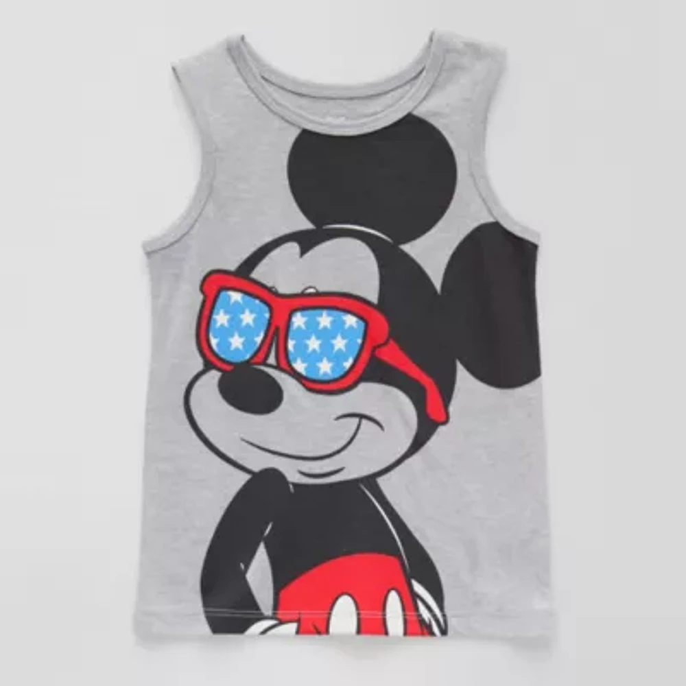 Toddler Boys Crew Neck Short Sleeve Mickey Mouse Tank Top
