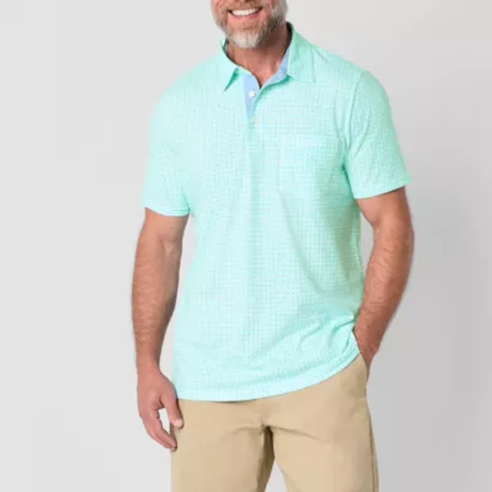 St. John's Bay Sueded Jersey Mens Classic Fit Short Sleeve Polo Shirt