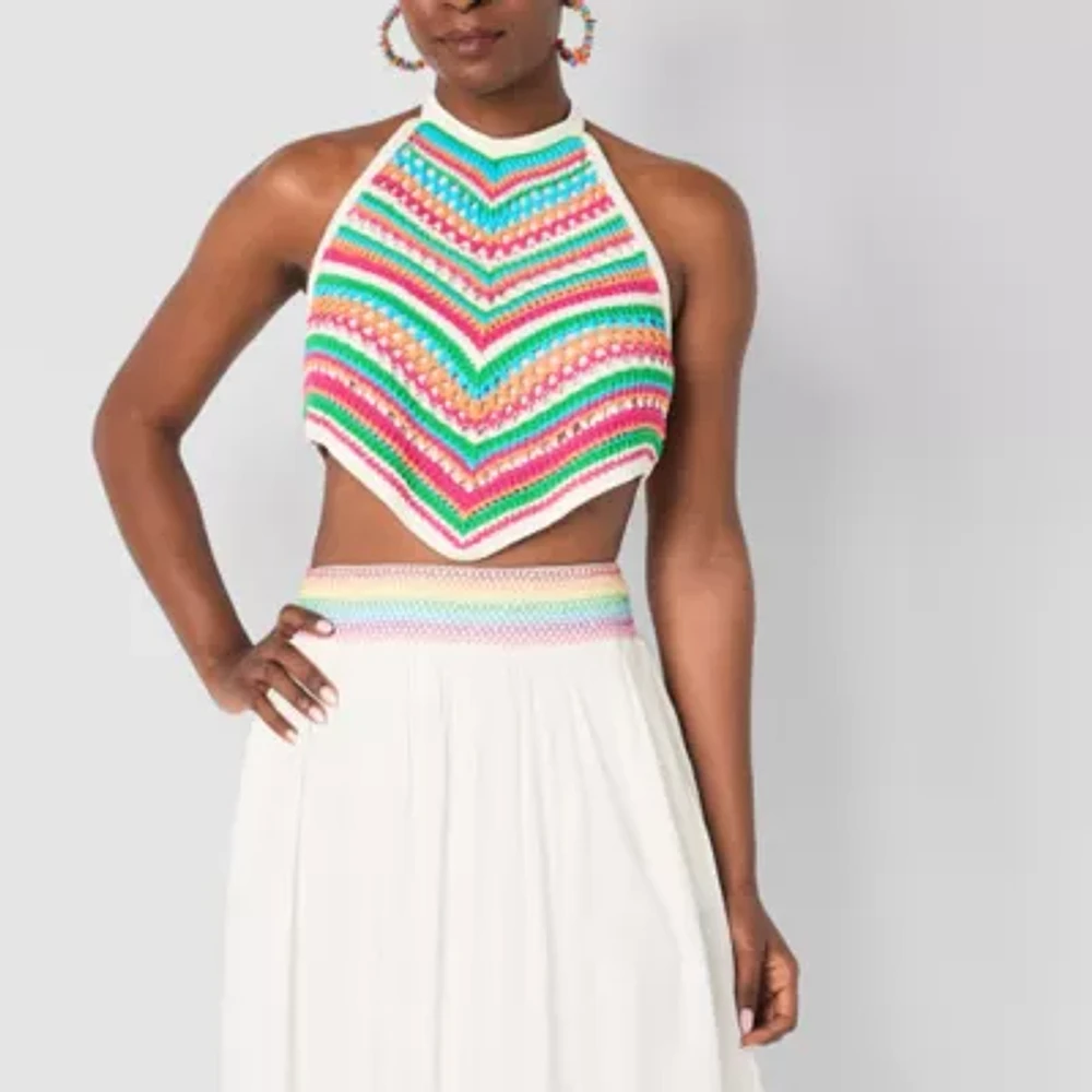 Hope & Wonder Pride Womens Crochet Halter Neck Tank Top