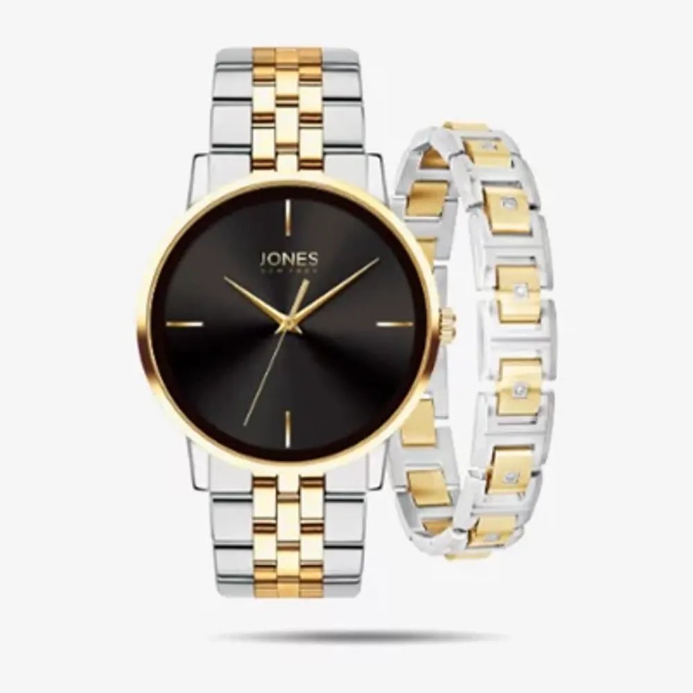 Jones N.Y. Mens Two Tone Bracelet Watch 9775s-42-G34
