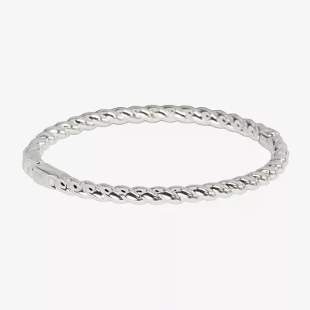 Sparkle Allure Womens Cubic Zirconia Pure Silver Over Brass Bangle Bracelet